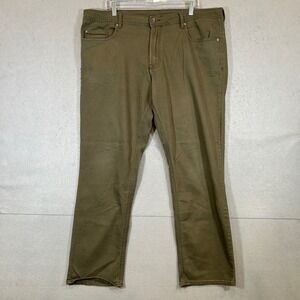Buffalo David Bitton Pants Archer Mens 40x32 Green Slim Stretch Chinos